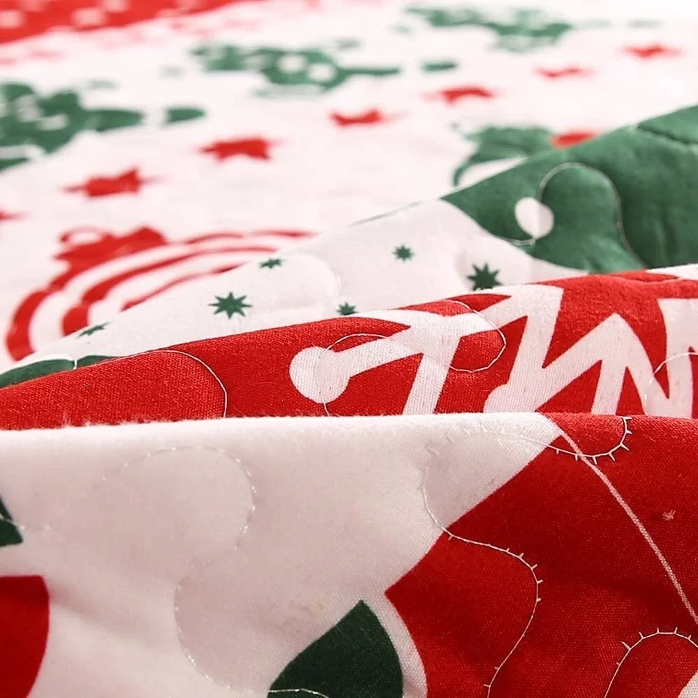 Christmas Quilt Set Twin Size Holiday Snowflakes Cozy Bedding Coverlet